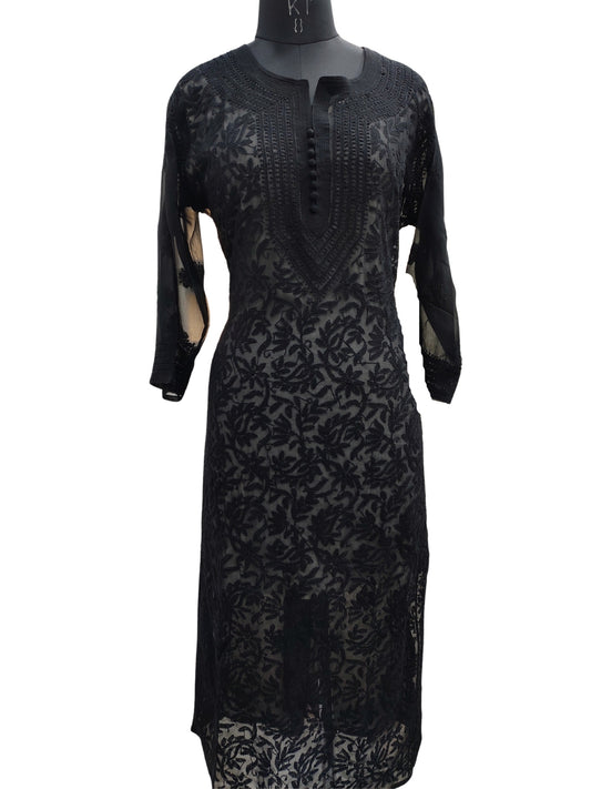 Buy LUCKNOW CHIKAN FACTORY BLACK WOMEN KURTI Online at Best Prices in India  - JioMart.